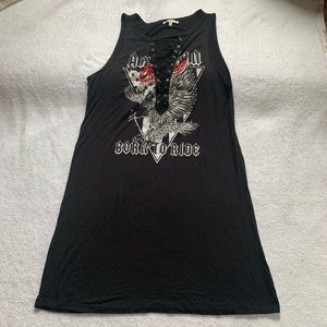 Lace-up T-shirt Dress